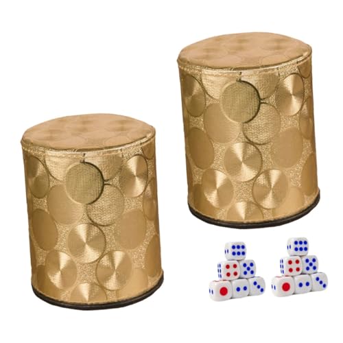 Beaupretty 2 Sätze Rutsch Würfelbecher Teilig mit Großen Würfeln Strapazierfähige PU Würfelschale Spielzubehör für Party und Freizeit rutschfeste Würfelschale für Würfelspiele Zuhause von Beaupretty