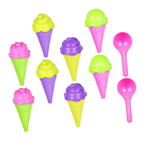 Beaupretty 2 Sätze Sandspielzeug Eiscreme Molds Waschbare Kunststoff Sandformen Tragbar für Innen Außen Sicher Glatt Kreatives Sandburgen Bauspielzeug für Sommer Strand Party von Beaupretty