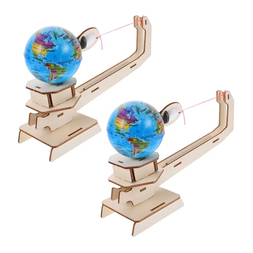 Beaupretty 2 Sätze Stem Lernspielzeug Holz Weltraum Modell Bausatz Physik Experiment Erde Mond Puzzle für Kleinkinder Hand-Auge-koordination Kreativität von Beaupretty