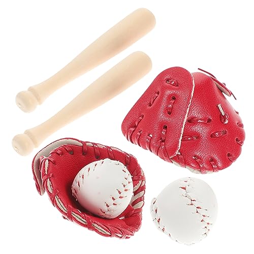 Beaupretty 2 Sätze Teiliges Mini Baseball Sportset Miniatur Baseballschläger Handschuh und Ball Kinderfreundliches Pretend Playset Kreativität und Spielspaß von Beaupretty