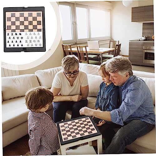 Beaupretty 2 Satz Faltbares Magnetisches Schachset Pack Kompakt Leicht Tragbar Robustes Brettspiel für Reisen Partys und Familie Reiseschach mit Langlebigem Material in Schwarz von Beaupretty