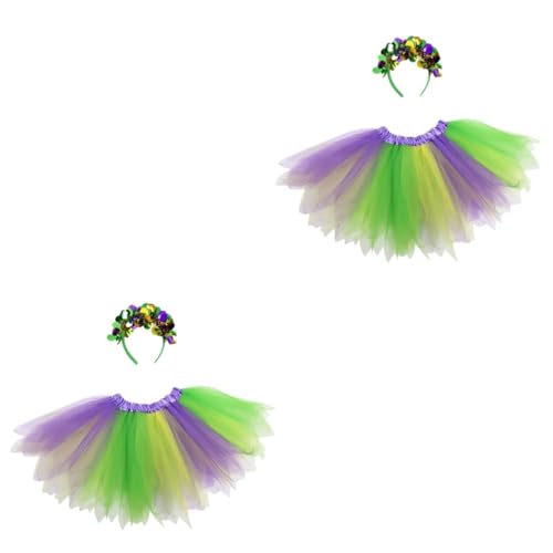 Beaupretty 2 Sets Puffrock Haarband Set Für Festivals Süße Damen Kostüm Accessoires Geburtstagsparty Kostüm Mehrlagiger 80Er Jahre Tüll Tutu Rock Ballett Tutu Rock Für Zirkus Tutus von Beaupretty