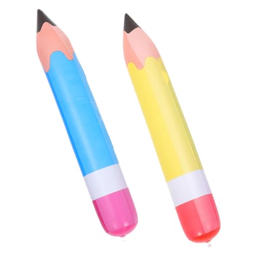 Beaupretty 2 Stück Aufblasbare Bleistiftballons Schuldekoration Wiederverwendbar Einfach Aufblasbar Buntstift Luftballons Gelb Blau Für Klassenräume und Schulanfang von Beaupretty