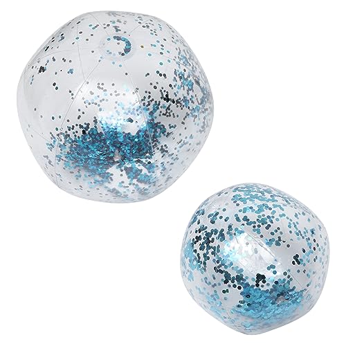 Beaupretty 2 Stück Aufblasbare Glitzer Strandbälle Transparent Lustige PVC Wasserbälle für Erwachsene für Sommeraktivitäten Strandpartys und Wasserspiele von Beaupretty
