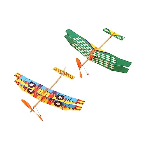 Beaupretty 2 Stück Biplane Flugzeug Leichter Schaumstoff Wurfgleiter für Outdoor mit Zufälligem Muster Fördert Kreativität und Lernen von Beaupretty