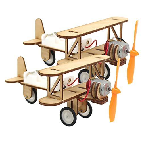 Beaupretty 2 Stück DIY Holzflugzeug Bausatz Teilig mit Abgerundeten Kanten Vorgefertigte Holzteile ohne Klebstoff Fördert Kreativität und Feinmotorik für Grundschulkinder Zufällige Farbe von Beaupretty