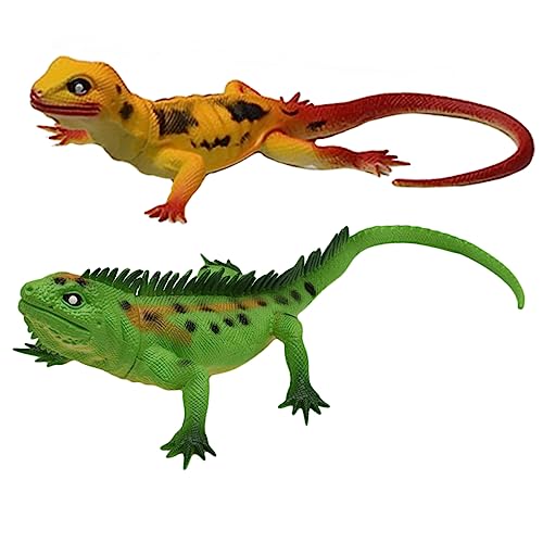 Beaupretty 2 Stück Dehnbare Eidechsen Spielzeuge Quietschende Reptilien Spielzeuge für Erwachsene Lustige Streiche für Partys und Feste Tragbar und Leicht von Beaupretty