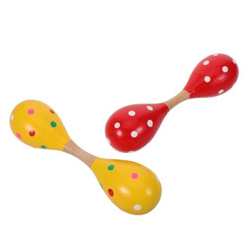 Beaupretty 2 Stück Doppelseitige Holz Maracas für Ergonomisch Gestaltet Nachhaltiges Material Vielseitiges Rhythmusspiel Musikinstrumente für Frühe und Gruppenaktivitäten von Beaupretty