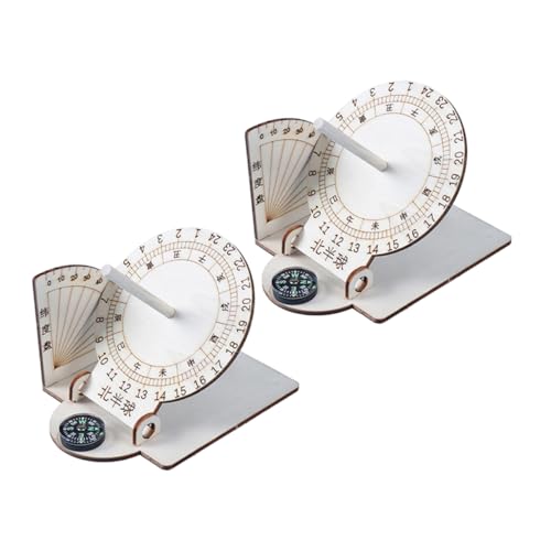 Beaupretty 2 Stück Equatorial Sundial Modelle Wissenschaftliche Holzspielzeuge zur Zeitmessung für Experimente und Bastelprojekte Tischdeko für Geographieunterricht von Beaupretty