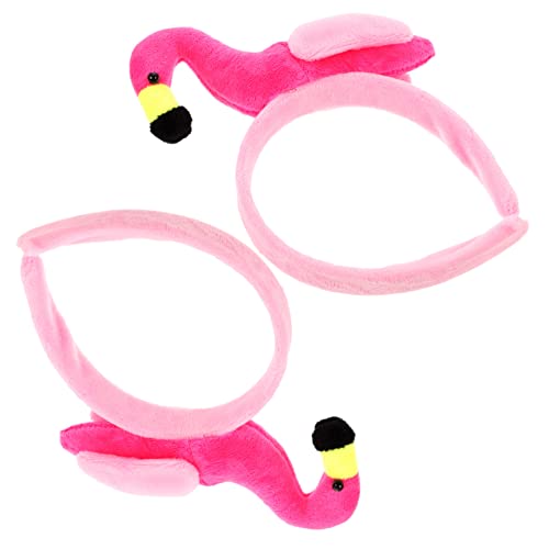 Beaupretty 2 Stück Flamingo-Stirnband Erwachsene Party tropisch Zubehör Mädchen Haarband hawaiianischer Kopfschmuck für Frauen Luau-Kopfschmuck Pink Flamingo Stirnbänder Plastik Rosig von Beaupretty