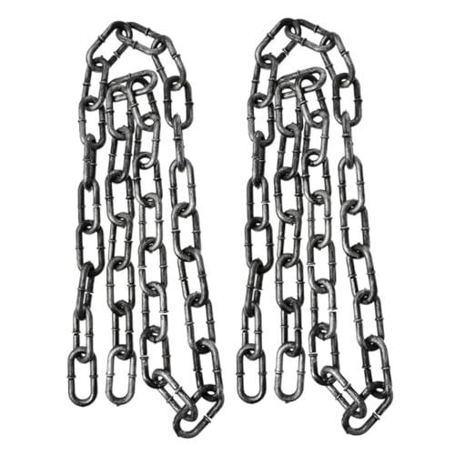 Beaupretty 2 Stück Gefangenenkette Realistische Gefängniskette Scary Cosplay Requisiten Halloween -Kettenzubehör Halloween-Requisite Scary Halloween -Ketten Plastik Silver von Beaupretty