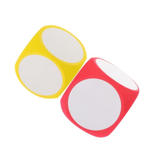 Beaupretty 2 Stück Große Wiederbeschreibbare Würfel Leichte Langlebige Spielwürfel für DIY Spiele Party Unterricht Rote und Gelbe Farben Wiederverwendbar Sicher und Robust von Beaupretty