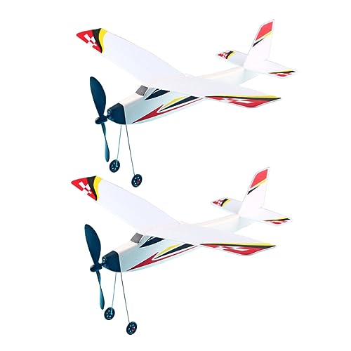 Beaupretty 2 Stück Kleiner Flugzeug Spielzeug mit Gummibandantrieb für Kinder Pädagogisches Segelflugzeug Modell zum Zusammenbauen für Outdoor Aktivitäten und Spielspaß von Beaupretty