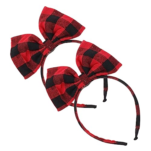 Beaupretty 2 Stück Haarreifen mit Großer Schleife Weiches Stoffband Rot Schwarz Langlebiger Haarschmuck für Kostüm Party Karneval und Fotoshootings von Beaupretty