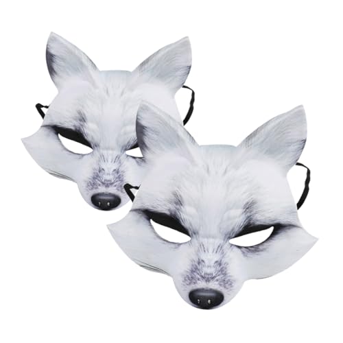 Beaupretty 2 Stück Halloween Cosplay Fuchsmaske aus Eva Tiermaske für Maskerade Kostümparty und Halloween Atemberaubendes Design Bequem und Langlebig von Beaupretty
