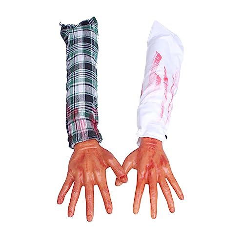 Beaupretty 2 Stück Halloween Fake Hände Realistische Requisiten für Gruseldekoration Scherzartikel für Halloween Spukhäuser und Partys aus Sicherem Material Gefertigt von Beaupretty