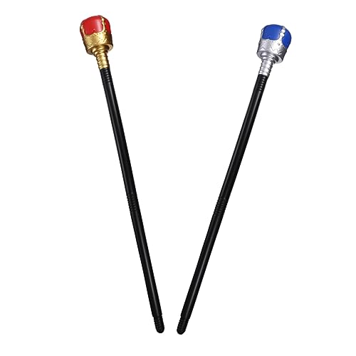 Beaupretty 2 Stück Halloween König Scepter Rote und Blaue Handstäbe für Cosplay und Bühnenaufführungen für Halloween Partys und Theateraufführungen von Beaupretty