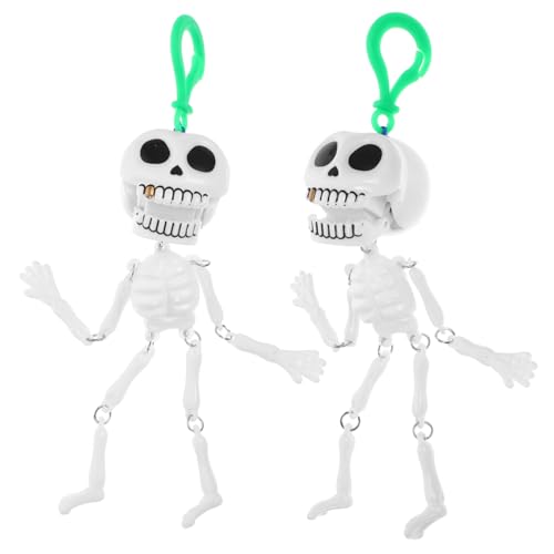 Beaupretty 2 Stück Halloween Skelett Flexible Gelenke Mini Weiß Lustiges Skelett für Party Deko und Spaß von Beaupretty