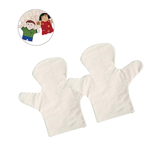 Beaupretty 2 Stück Handgemachtes Fingerpuppen Materialset Weißes Canvas DIY Bastelset Kreative Handpuppen für Kindergarten Jungen Mädchen von Beaupretty