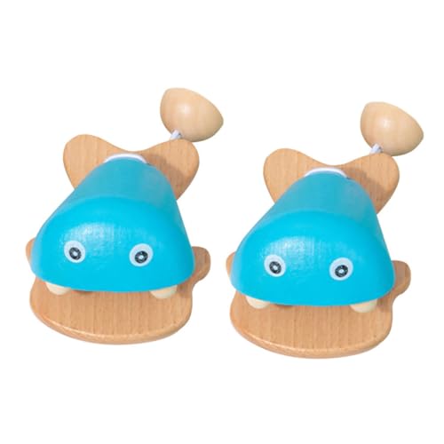 Beaupretty 2 Stück Holz Kastagnetten Teilig Fischform Bunte Farben Pädagogisches Musikinstrument Lernspielzeug Vorschule Jungen Mädchen von Beaupretty