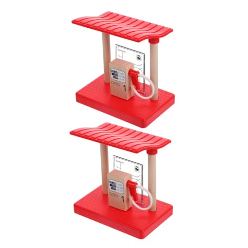 Beaupretty 2 Stück Holz Zugbahn Zubehör Teiliges mit und Straßenblockade Kombinierbar mit Schienen Fördert Hand Auge Koordination und Fantasievolles von Beaupretty