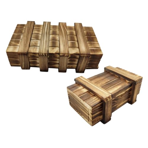 Beaupretty 2 Stück Holz mit Geheimfach Teiliges Sicheres Holzspielzeug für Kognitive Herausforderung Rätselbox für Jungen und Mädchen Geschenkidee zu Geburtstag und Weihnachten von Beaupretty