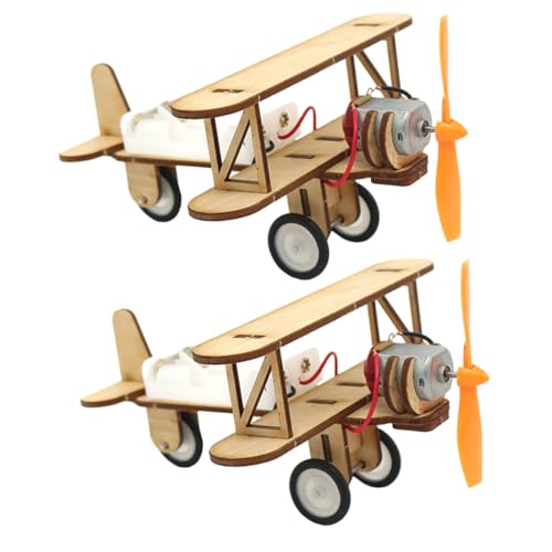 Beaupretty 2 Stück Holzflugzeug für DIY Bastelmodell Pädagogisches Puzzle Fördert Kreativität und Vorstellungskraft Geeignet für Zuhause und Kinderzimmer ohne Batterien Zufällige Farbe von Beaupretty