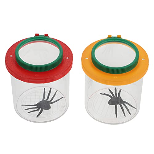 Beaupretty 2 Stück Insekten Beobachtungsbox mit Doppelter und Vergrößerung für Outdoor Unterricht Rotes und Gelbes Design für Wissenschaftliche Experimente und Erkundungen von Beaupretty