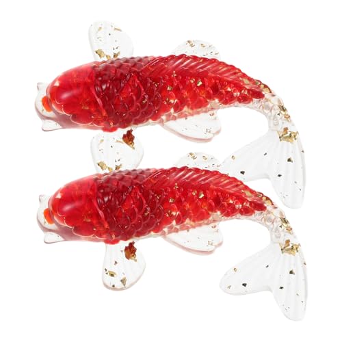 Beaupretty 2 Stücke Kristall Koi Fisch Figuren Miniatur Tiere Statue Dekoration für Zuhause und Büro Elegantes Ornament von Beaupretty