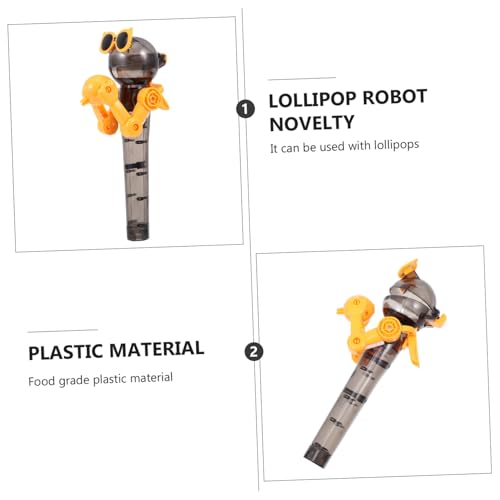Beaupretty 2 Stück Kreativer Robot Lollipop Halter Kunststoff Dekompression für Jungen und Mädchen Tragbarer Lutscherhalter mit Öffnungsfunktion Lustiges Zufällige Farbe von Beaupretty