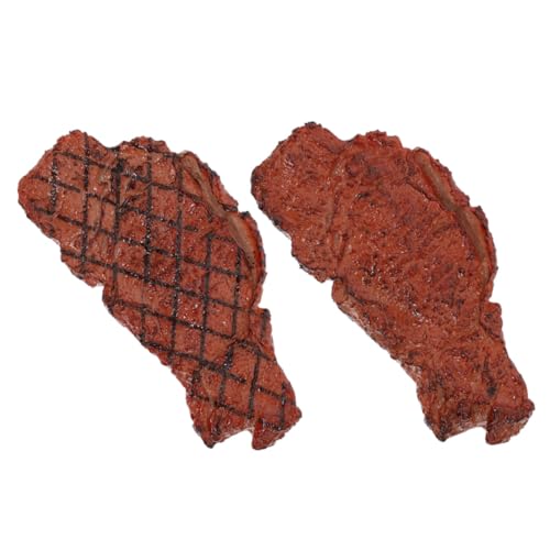 Beaupretty 2 Stück Künstliches Steak Modell Teiliges Lebensnahe Detailreiche Fake Steak Dekoration für Home Office Restaurant Supermarkt Langlebige Realistische Fleischnachbildung von Beaupretty
