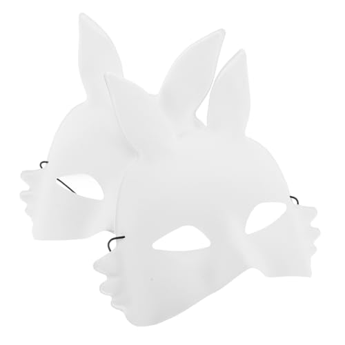 Beaupretty 2 Stück Leere Hasenmaske für Halloween Diy Masquerade Maske zum Bemalen Halbe Gesichtsmasken für Kreative Bastelmaske für Feste und Events Beaupretty 2 Stück Leere Hasenmaske für Halloween Diy Masquerade Maske zum Bemalen Halbe Gesichtsmasken für Kreative Bastelmaske für Feste und Events von Beaupretty