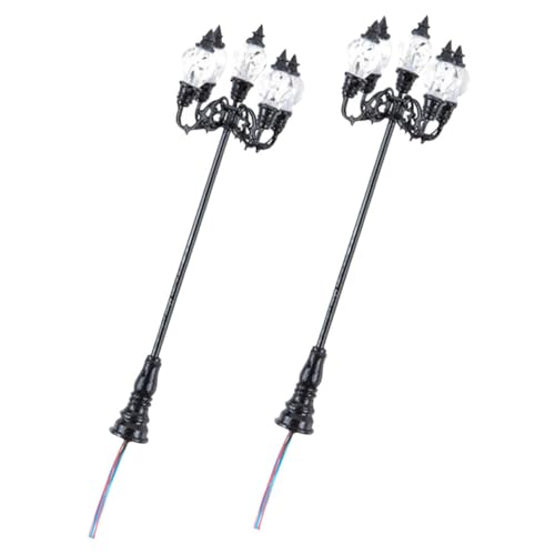 Beaupretty 2 Stück Maßstab Dekorative Mini Lampen für Puppenhaus und Sandtischmodell Warmes Gelbes Licht DIY Landschaftsmodell Zubehör von Beaupretty
