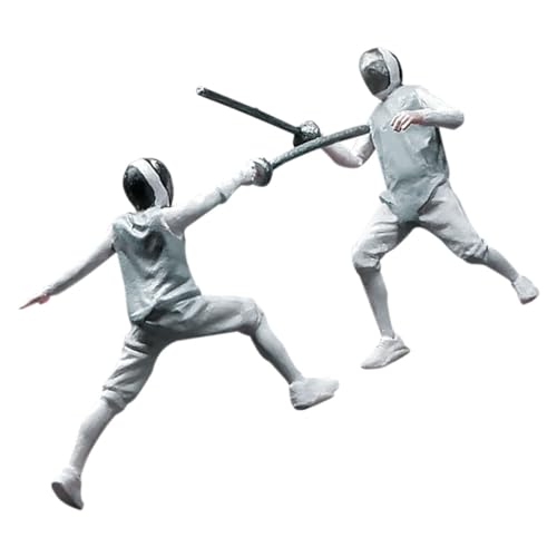 Beaupretty 2 Stück Maßstab Miniatur Fechtfiguren Handbemalt Realistische Fencing Match Modelle Resin Figuren Für Diorama Szenen Sammler Geschenk von Beaupretty
