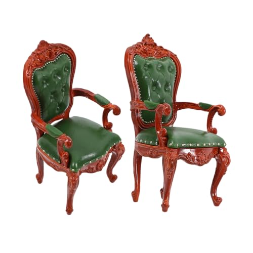 Beaupretty 2 Stück Maßstab Miniatur Holzarmlehnsessel Retro Wohnzimmer Möbel Vintage Puppenmöbel Dekoration von Beaupretty