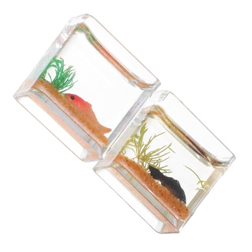 Beaupretty 2 Stück Maßstab Realistisches Fischglas Resin Dekoration Für Puppenhaus Kleine Goldfischbecken Charmantes Winziges Aquarium Accessoire von Beaupretty