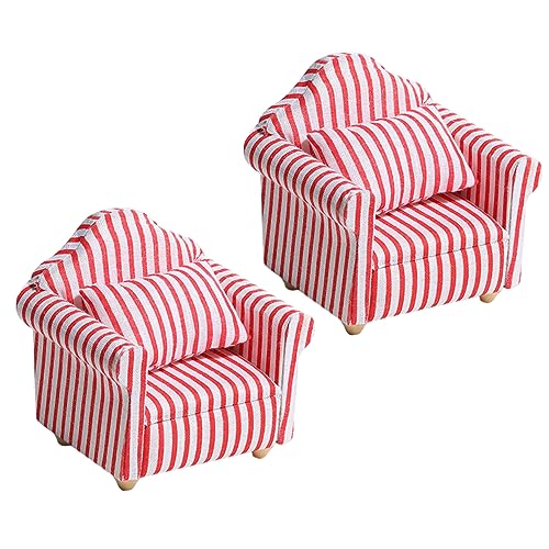 Beaupretty 2 Stück Maßstab Teiliges Rot Weiß Gestreiftes Wohnzimmer Möbel Realistische Miniaturmöbel für Pädagogisches Geeignet für Puppen Beaupretty 2 Stück Maßstab Teiliges Rot Weiß Gestreiftes Wohnzimmer Möbel Realistische Miniaturmöbel für Pädagogisches Geeignet für Puppen von Beaupretty