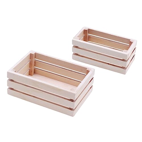 Beaupretty 2 Stück Mini Holz Aufbewahrungskorb für Puppenhaus Kleine Dekorative Körbe für Blumen für Miniatur Szenen und Kreatives Design von Beaupretty