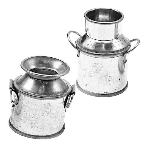 Beaupretty 2 Stück Mini Metallblumentöpfe Kleine Verzinkte Mini Eimer Miniatur Deko für Puppenhaus Micro Landschaft Aufbewahrung für Schlüssel und Münzen für Kreative Gartenprojekte von Beaupretty