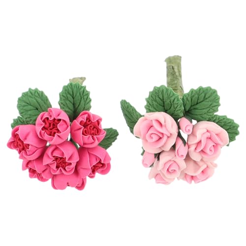 Beaupretty 2 Stück Miniatur Blumenarrangement aus Resin Kleine Puppenhaus Dekoration Leichtes Kinderfreundliches Micro Landschaft Bouquet für Minipuppenhäuser und DIY Bastelprojekte von Beaupretty