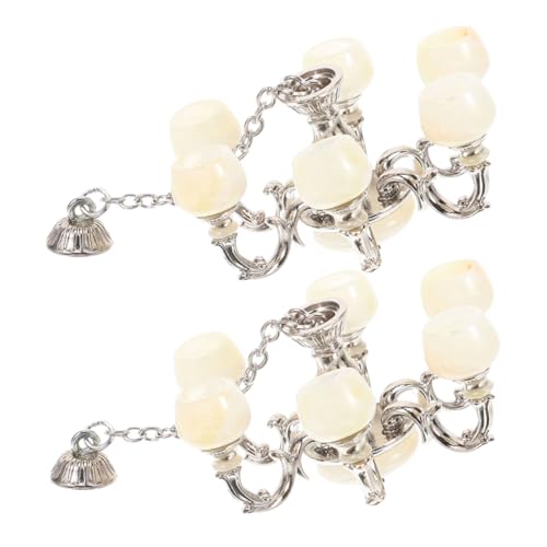 Beaupretty 2 Stück Miniatur Dollhouse Deckenlampen Silber Realistische Hängende Lampen für Puppenhaus Deko Detailgetreues Szene Modell für DIY Basteln und Miniaturzubehör von Beaupretty