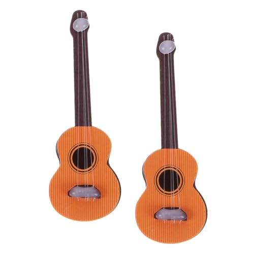 Beaupretty 2 Stück Miniatur Holz Gitarrenmodell Handgefertigte Mini Gitarren für Puppenhaus Dekoration Realistische Musikinstrumente mit Glatter Oberfläche Langlebig und Kreativ für von Beaupretty