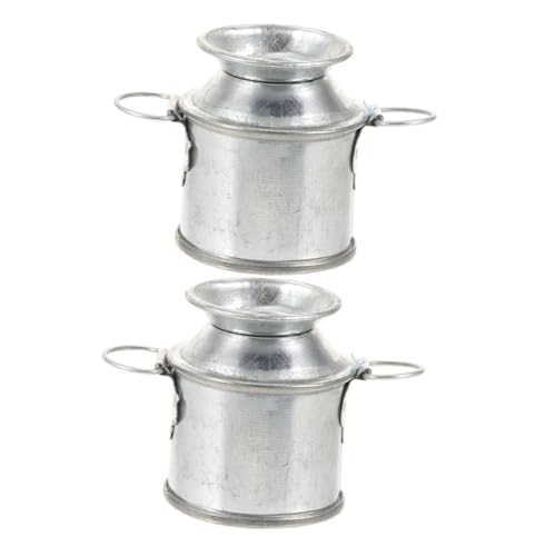 Beaupretty 2 Stück Miniatur Milchkanne Metall Teiliges Kleine Mini Eimer Puppenhaus Dekoration Miniatur Blume Kübel Handgefertigt Langlebig Tischdeko für Miniaturhäuser von Beaupretty