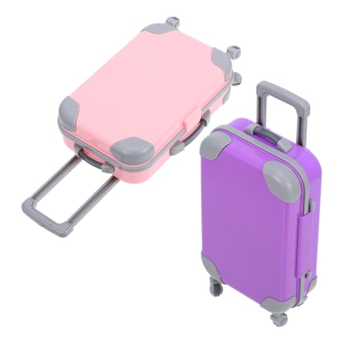 Beaupretty 2 Stück Miniatur Puppen Koffer Teilig Realistische Amerikanische Puppen Zubehör Kompakter Leichter Puppentragekoffer in Modischem und für Mädchen von Beaupretty