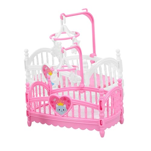 Beaupretty 2 Stück Miniatur Puppenhaus Babybett Teiliges aus Miniaturmöbel für Puppenhaus Schlafzimmer Realistisches Puppenbett und Weiß Geeignet Zufällige Farbe von Beaupretty