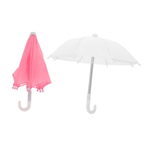 Beaupretty 2 Stück Miniatur Puppenhaus Regenschirm Puppenzubehör Weiß Stilvolle Vielseitige Miniatur Deko für Puppenhaus und Puppen Perfektes Kleines Accessoire für Spielspaß von Beaupretty