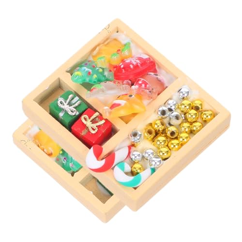 Beaupretty 2 Stück Miniatur Zuckerwaren Ornament Farbenfrohe Weihnachts Dollhouse Dekoration Tragbare Mini Süßigkeiten Modell für Basteln und Puppenhaus Zubehör von Beaupretty