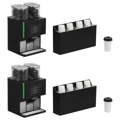 Beaupretty 2 Stück Miniatur-kaffeemaschine Kunststoff Robust Kompakt Vielseitig für Puppenhaus Küche Dekor Fotografie Kinderküche Zubehör von Beaupretty