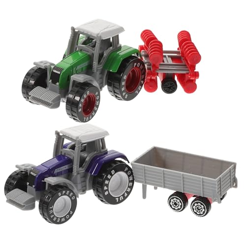Beaupretty 2 Stücke LKW Spielzeug Satz für Jungen Kunststoff Bauernhoffahrzeuge Realistische Traktoren für Kinder Kleinkind Spielzeug Autospielzeug für Bauprojekte von Beaupretty