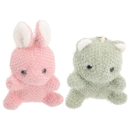 Beaupretty 2 Stück Niedlicher Hase Plüsch Anhänger Schlüsselanhänger Weicher Kuschelstoff Kreative Handarbeit Bunte Farbauswahl als Taschen und Rucksackdeko für Erwachsene Zufällige Farbe von Beaupretty
